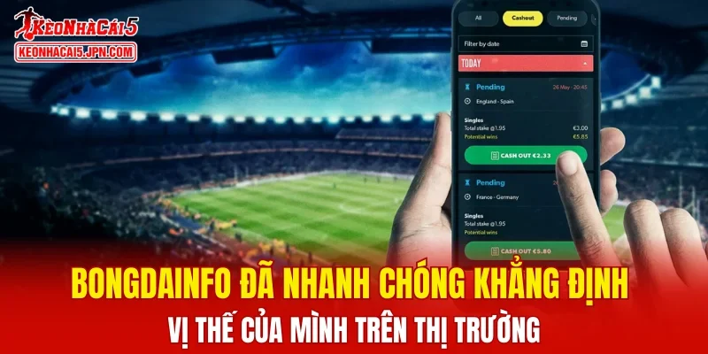 Bongdainfo đã nhanh chóng khẳng định vị thế của mình trên thị trường