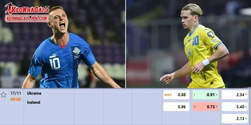 Soi kèo chi tiết nhất cho trận đấu giữa Ukraine vs Iceland