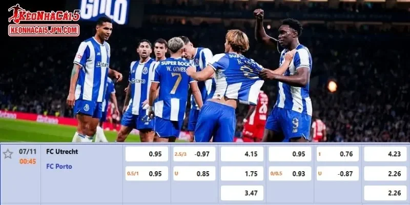 Tỷ lệ kèo chi tiết của trận FC Utrecht vs FC Porto