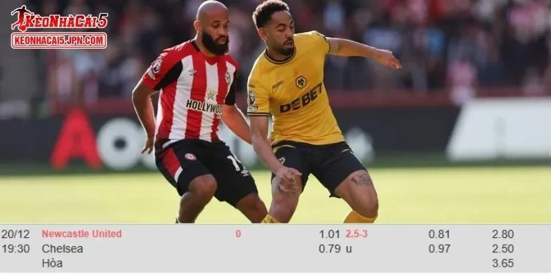 Tỷ lệ kèo chi tiết của cuộc đối đầu Wolves vs Brentford