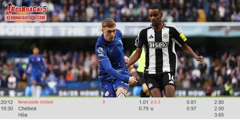 Tỷ lệ kèo chi tiết của trận Newcastle vs Chelsea