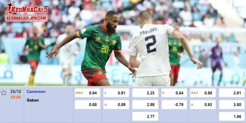 Tỷ lệ kèo chi tiết nhất cho trận đấu giữa Cameroon vs Gabon