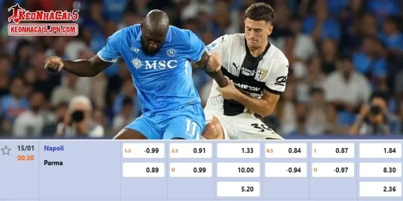 Tỷ lệ kèo chi tiết của của trận Napoli vs Parma