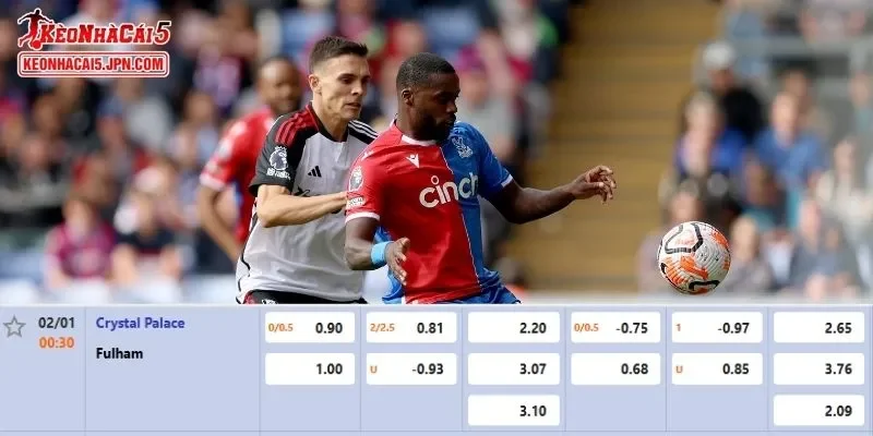 Tỷ lệ kèo chi tiết của trận Crystal Palace vs Fulham