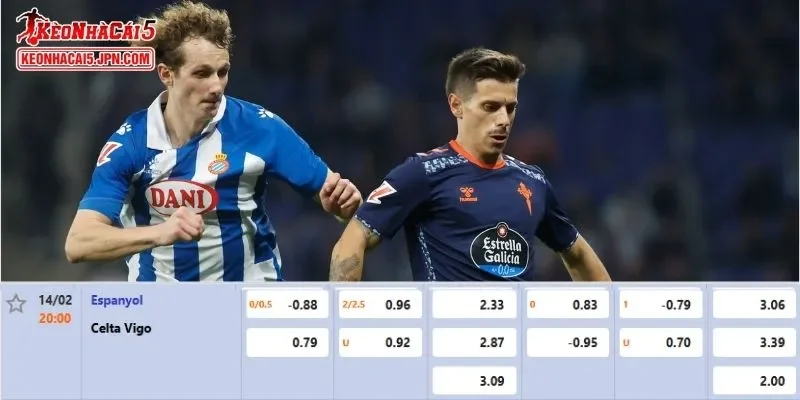 Những thông tin tỷ lệ kèo toàn diện nhất cho trận đấu Espanyol vs Celta Vigo