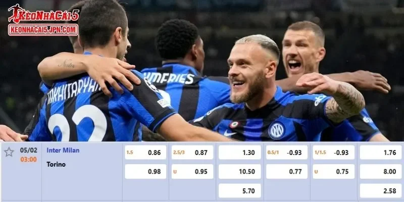 Tỷ lệ kèo chi tiết của của trận Inter vs Torino