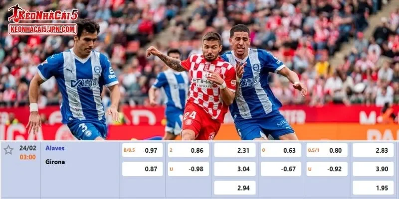 Tỷ lệ kèo chi tiết nhất cho trận đấu giữa Alaves vs Girona
